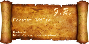 Forster Róza névjegykártya