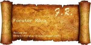 Forster Róza névjegykártya