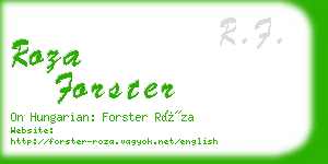 roza forster business card